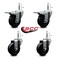 Service Caster 3.5'' Soft Rubber Wheel Swivel 7/16'' Stem Caster Set 2 Total Lock Brake, 4PK SCC-GRTTL20S3514-SRS-716138-2-S-2 - alternate 3